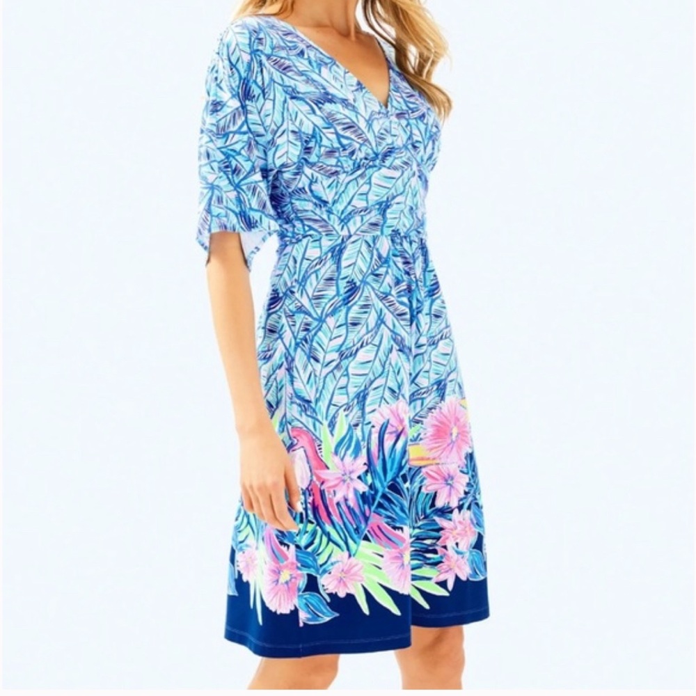 Lilly Pulitzer Parigi Dress Bennett Blue Lets Mango Size Small